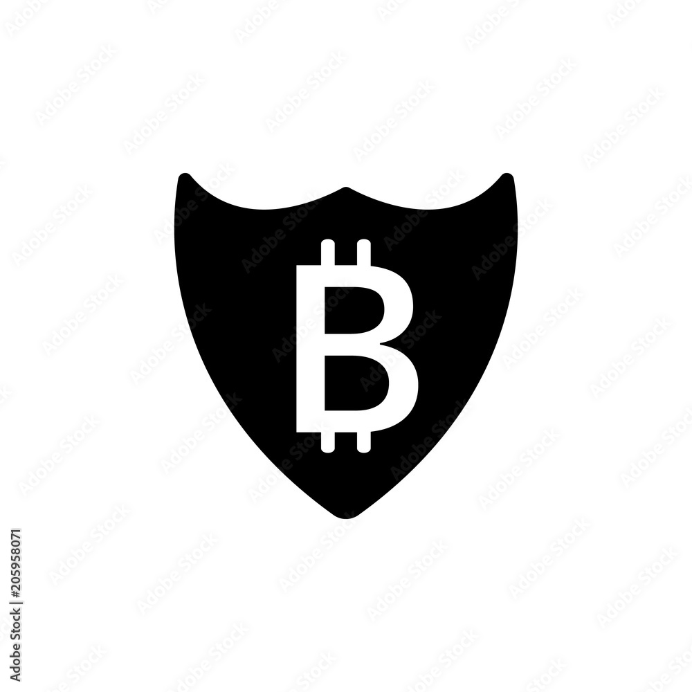 Poster bitcoat protection icon. element of web icon for mobile concept and web apps. isolated bitcoat prote