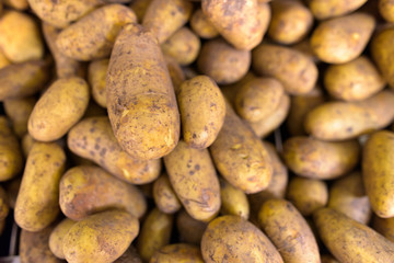 Full Frame Shot Of Raw Healthy Potatoes For Sale