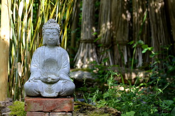 Buddha stone statue decoration in the garden