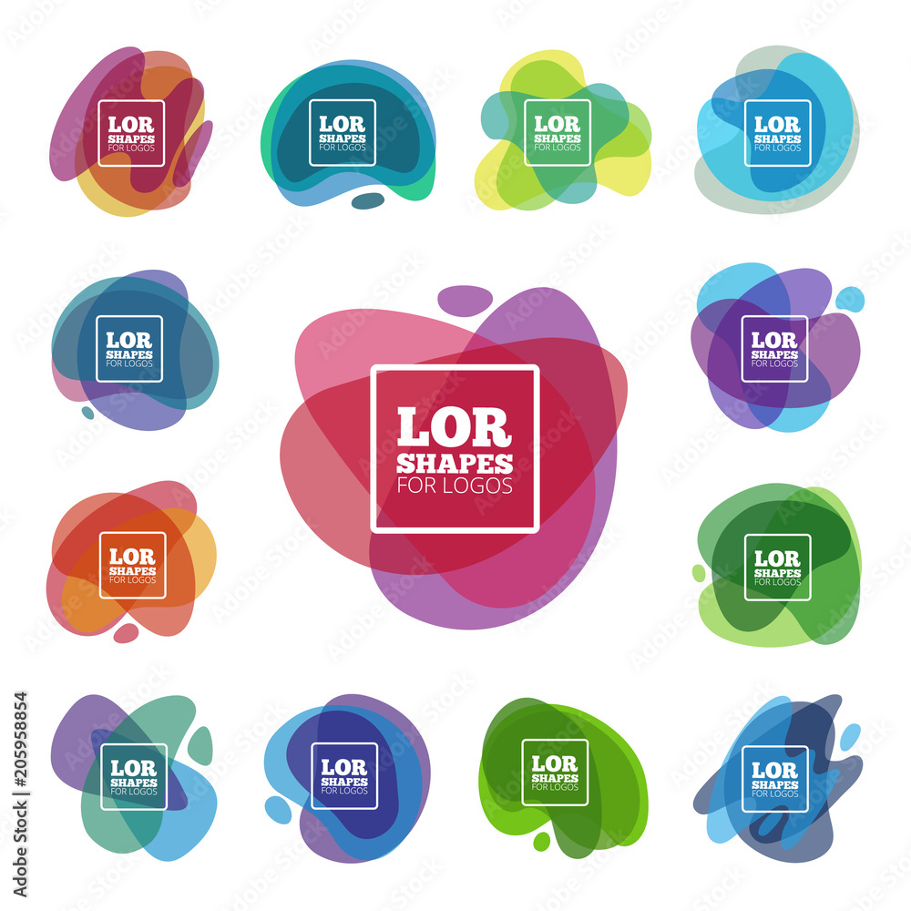 Poster abstract layered shapes for logos design. big vector set