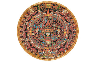 Colorful Aztec solar calendar - obrazy, fototapety, plakaty
