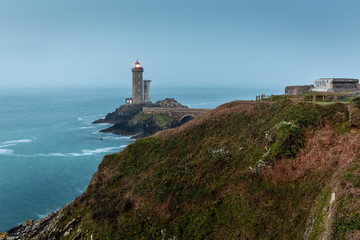 Fototapeta na wymiar Le Petit Minou lighthouse near Brest city, Bretagne, France