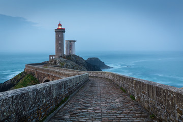 Fototapeta na wymiar Le Petit Minou lighthouse near Brest city, Bretagne, France