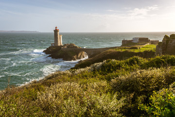 Le Petit Minou lighthouse near Brest city, Bretagne, France