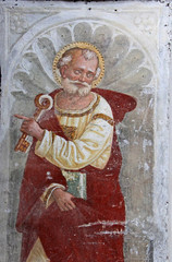 San Pietro; affresco nella chiesa di San Nicola ad Almenno San Salvatore