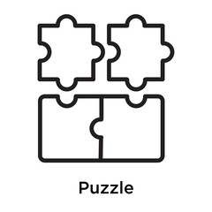 Puzzle icon vector sign and symbol isolated on white background