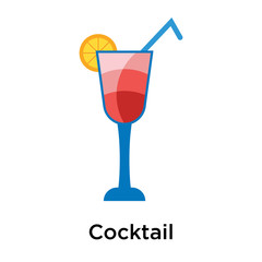 Cocktail icon vector sign and symbol isolated on white background