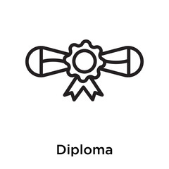 Diploma icon vector sign and symbol isolated on white background