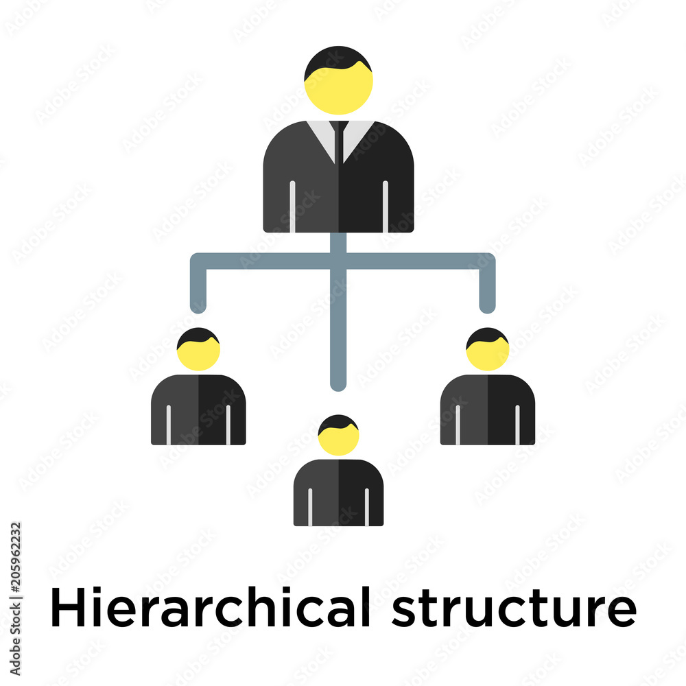 Aufkleber hierarchical structure icon vector sign and symbol isolated on white background