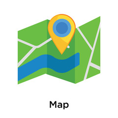 Map icon vector sign and symbol isolated on white background