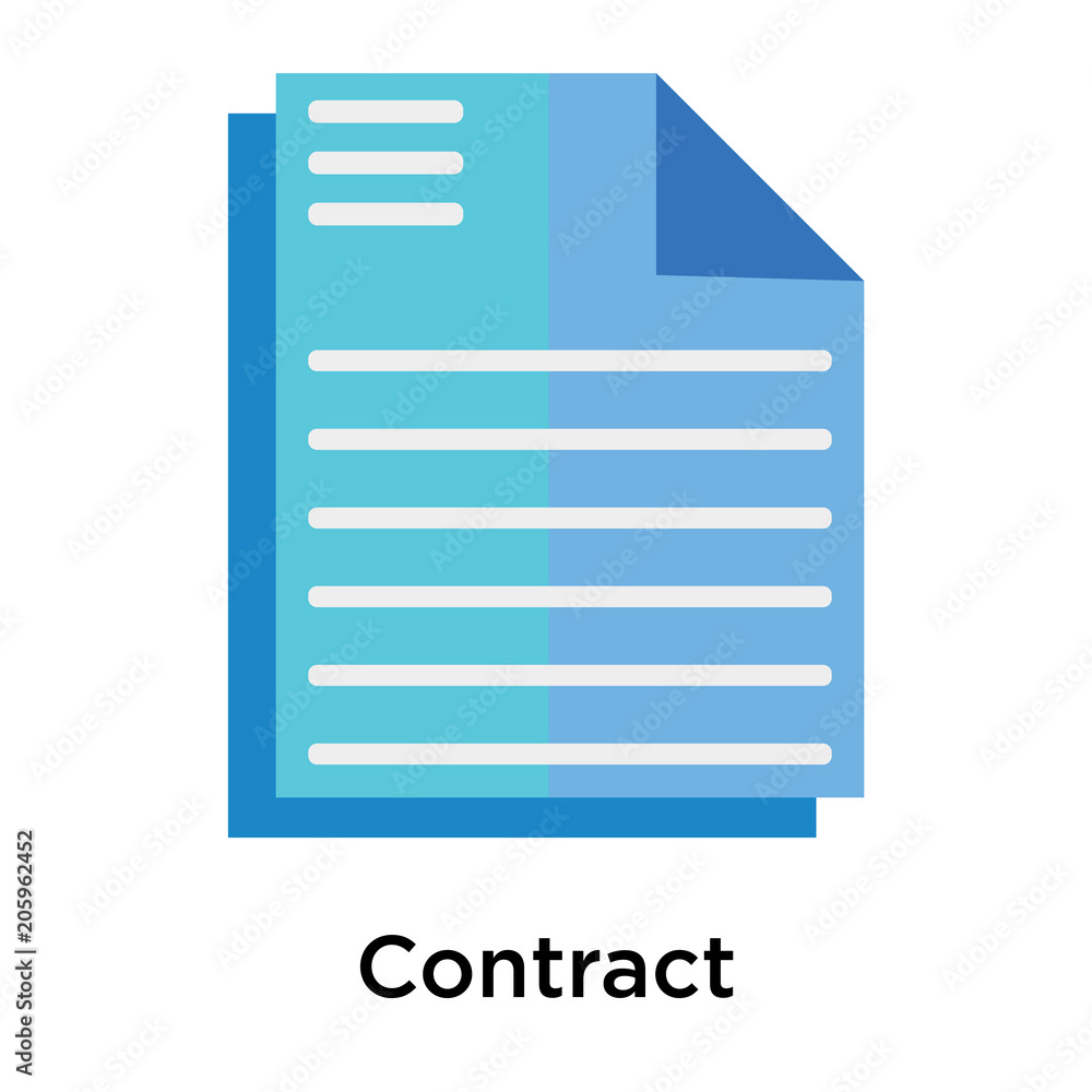 Poster contract icon vector sign and symbol isolated on white background