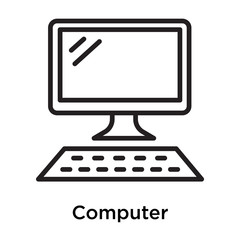 Computer icon vector sign and symbol isolated on white background