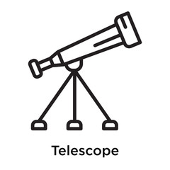 Telescope icon vector sign and symbol isolated on white background