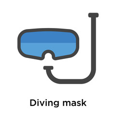 Diving mask icon vector sign and symbol isolated on white background
