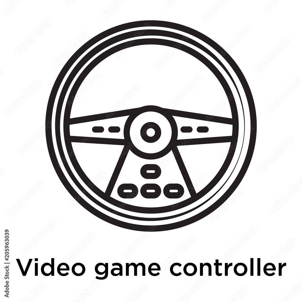 Poster video game controller icon vector sign and symbol isolated on white background