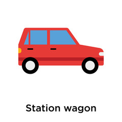 Station wagon icon vector sign and symbol isolated on white background