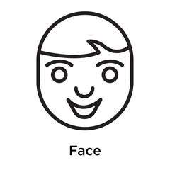 Face icon vector sign and symbol isolated on white background