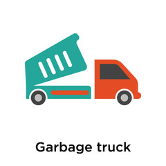 Garbage truck icon vector sign and symbol isolated on white background