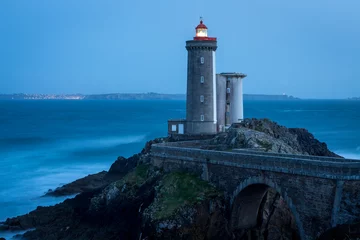Papier Peint photo Phare Le Petit Minou lighthouse near Brest city, Bretagne, France