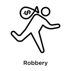 Robbery icon vector sign and symbol isolated on white background