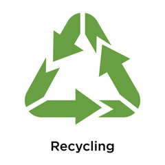 Recycling icon vector sign and symbol isolated on white background