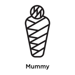 Mummy icon vector sign and symbol isolated on white background