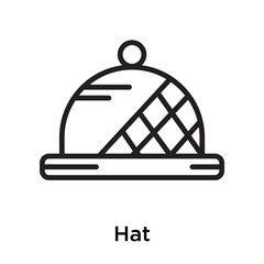 Hat icon vector sign and symbol isolated on white background