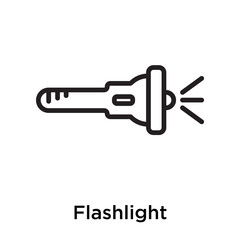 Flashlight icon vector sign and symbol isolated on white background