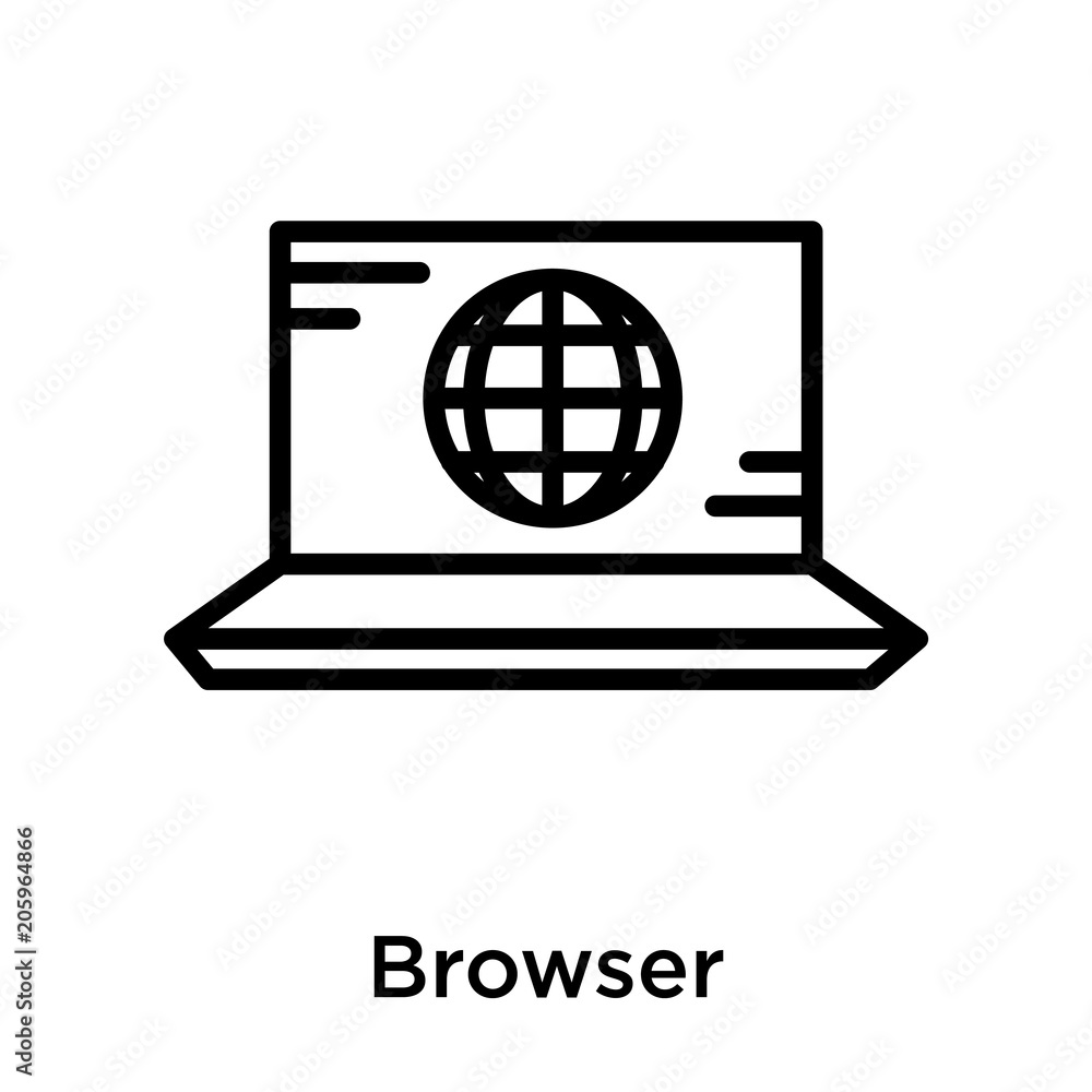 Poster browser icon vector sign and symbol isolated on white background