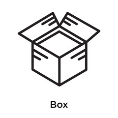 Box icon vector sign and symbol isolated on white background