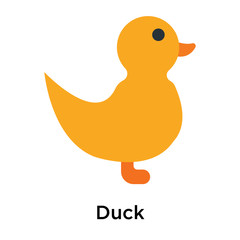 Duck icon vector sign and symbol isolated on white background