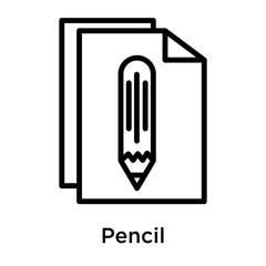 Pencil icon vector sign and symbol isolated on white background