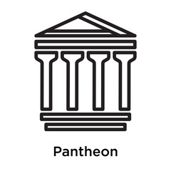 Pantheon icon vector sign and symbol isolated on white background