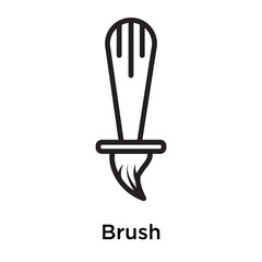 Brush icon vector sign and symbol isolated on white background