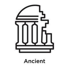 Ancient icon vector sign and symbol isolated on white background