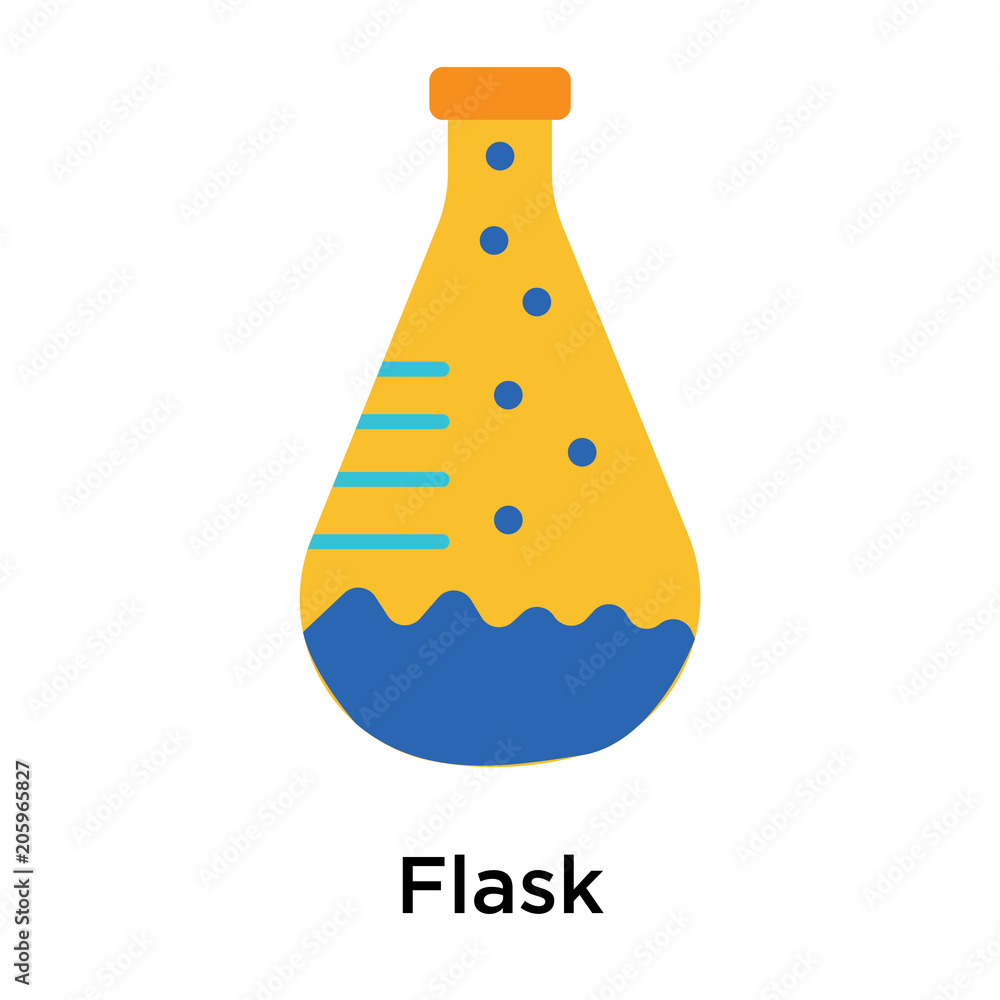 Poster flask icon vector sign and symbol isolated on white background