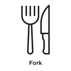 Fork icon isolated on white background