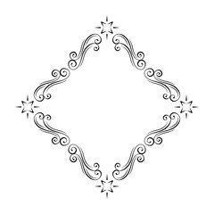 Calligraphic corners, ornate frames, decorative design elements. Wedding invitation, Holiday greeting card, Save the date card. Vector.