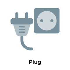 Plug icon vector sign and symbol isolated on white background