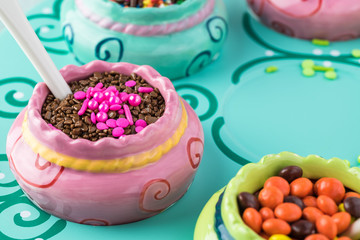 Assorted topping for ice cream.