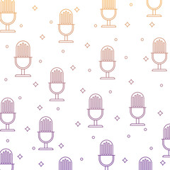 background of retro microphone pattern, vector illustration
