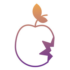 bitten apple icon over white background, vector illustration