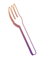 fork utensil icon over white background, vector illustration