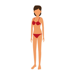 Young woman in swim suit vector illustration graphic design