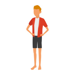 Young  man  with summer clothes vector illustration graphic design