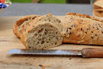 Fresh wholegrain baguette