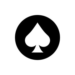 Playing card spade suit flat icon