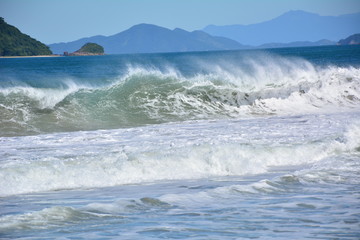 Fototapeta premium Puruba beach in Ubatuba, SP, Brazil