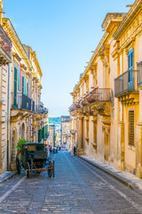 Balconies of Palazzo Nicolaci in Noto, Sicily, Italy