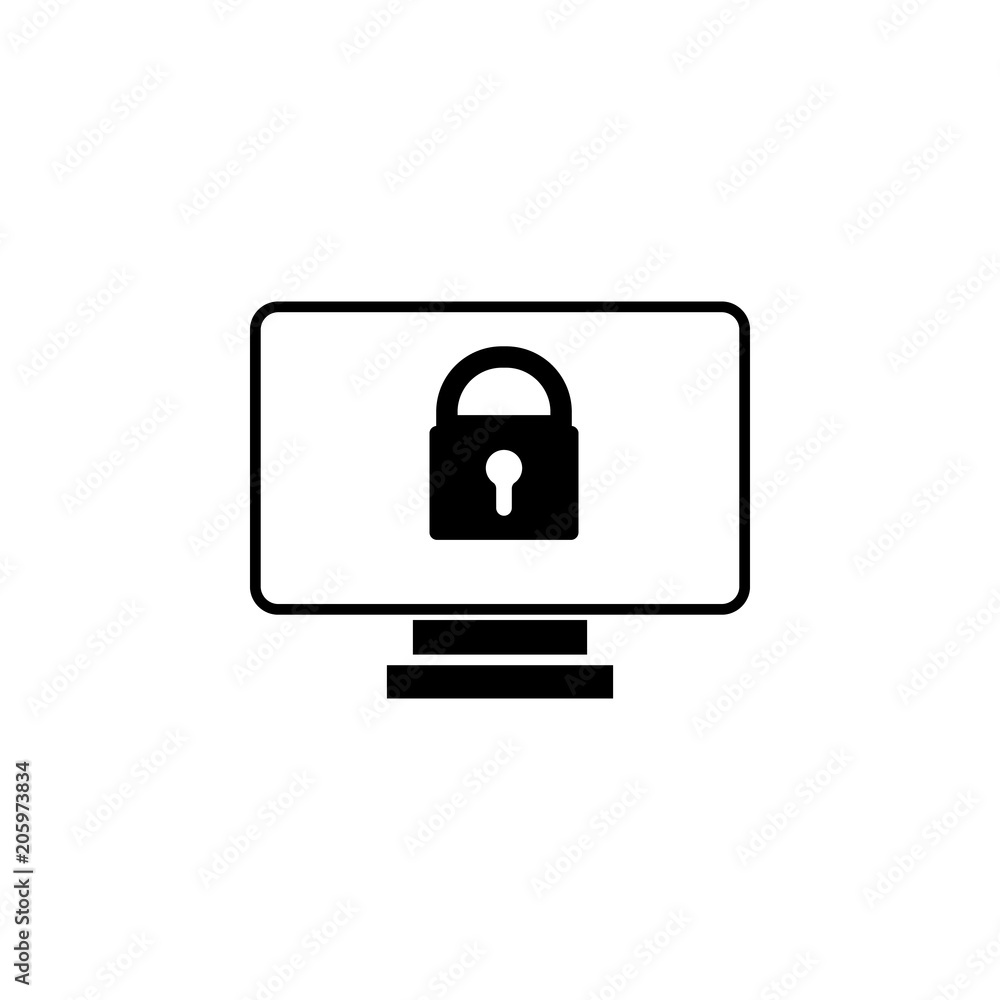 Poster lock on the screen icon. element of web icon for mobile concept and web apps. isolated lock on the s